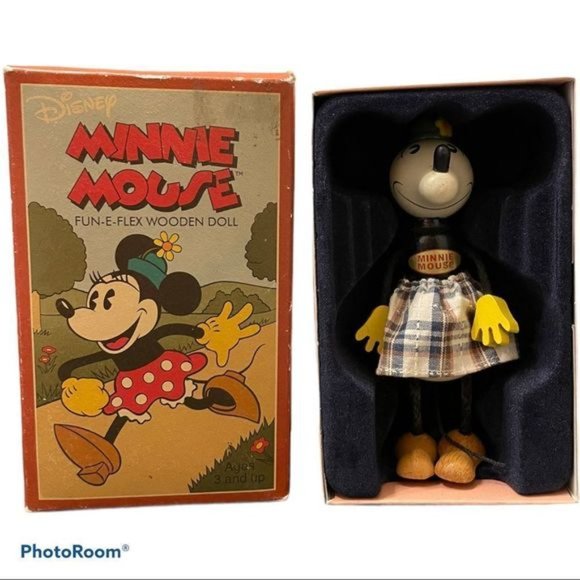 SCHYLLING retro Minnie Mouse rare fun-e-flex wood doll - Picture 4 of 9
